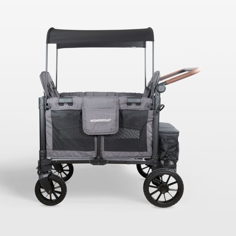 Wonderfold W4 Luxe Pro Charcoal Grey Four Seater Kids Stroller Wagon |  Crate & Kids