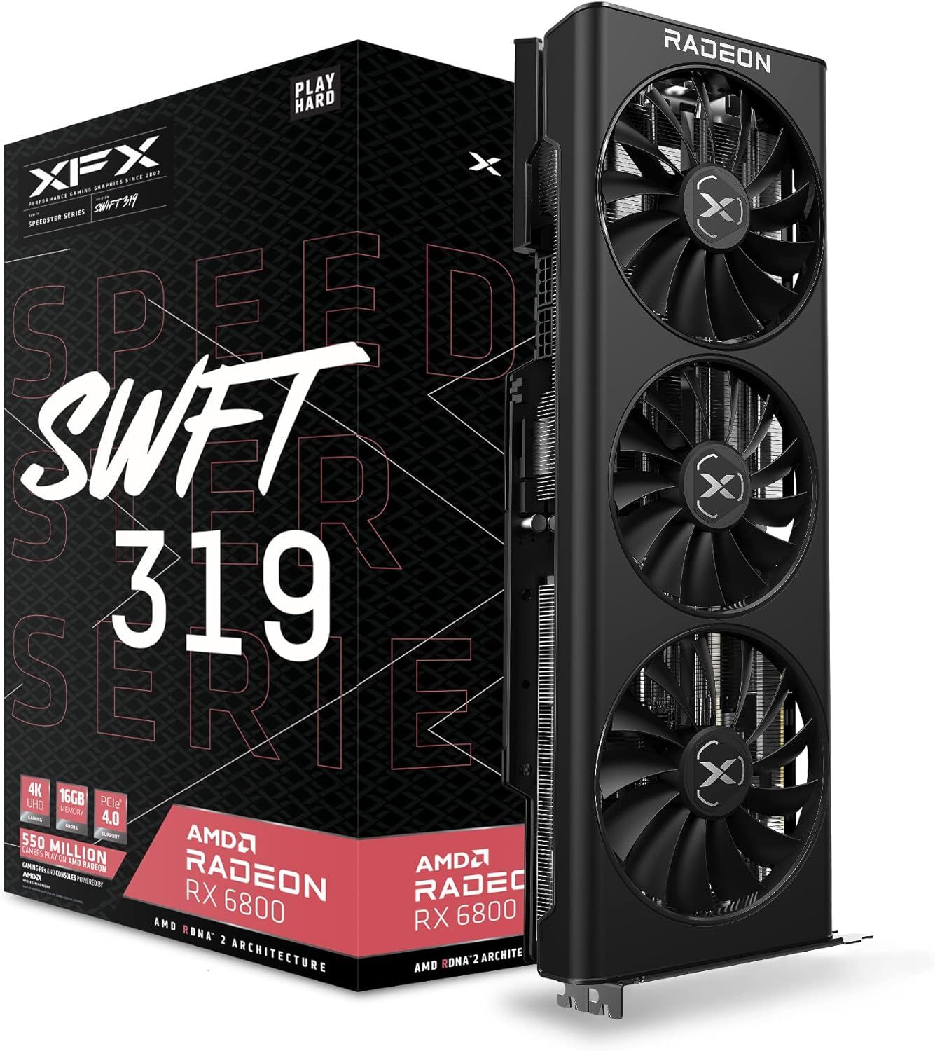 XFX Speedster SWFT319 Radeon RX 6800 Core Gaming Graphics Card (RX-68XLAQFD9)
