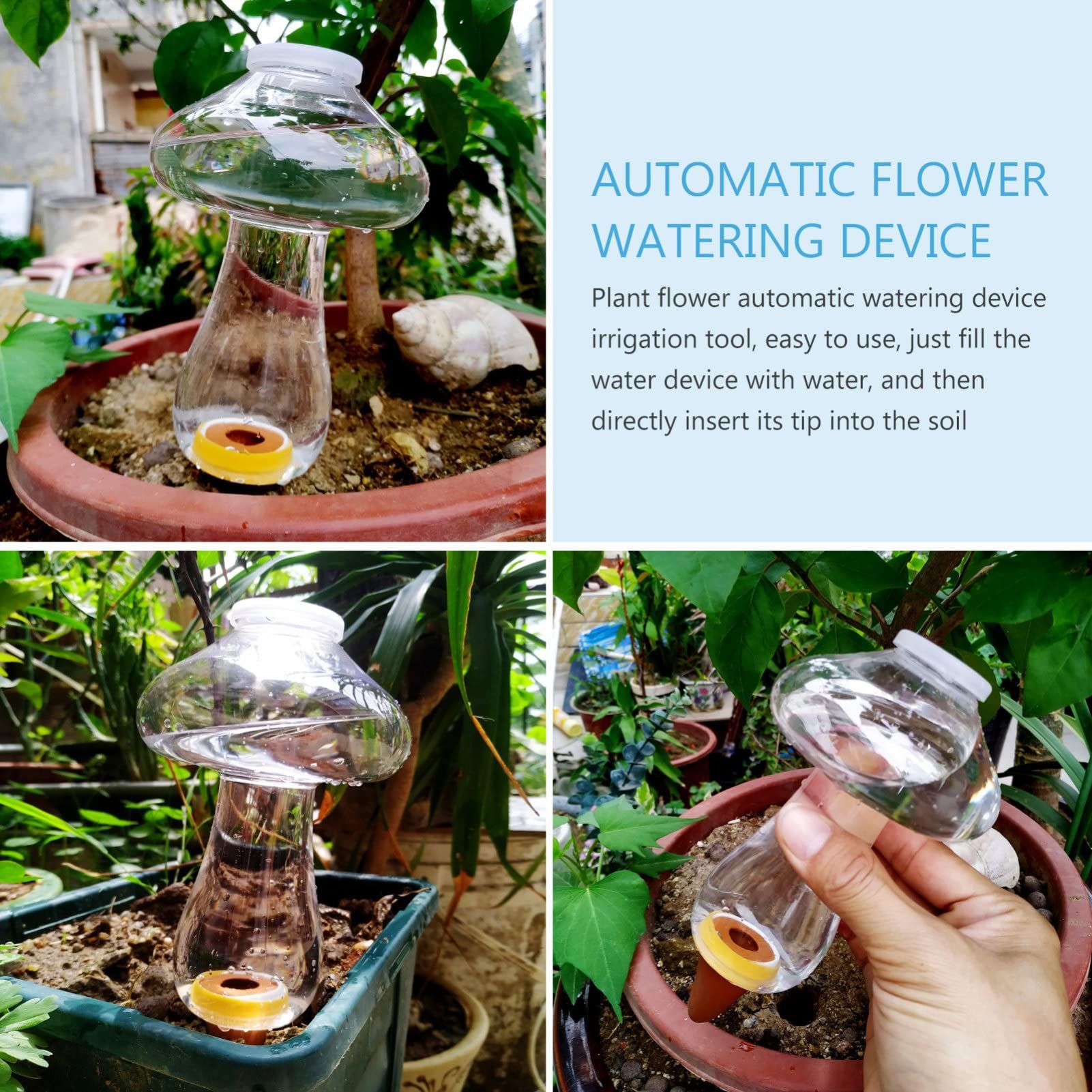 Amazon.com: Yardwe Self Watering Spike Planter Drip Irrigation Watering  Spikes Dripper Mushroom Plant Watering Globes Plant Watering Stakes Bulbs  Devices for Plants Flower Vegetable Lawn : Patio, Lawn & Garden