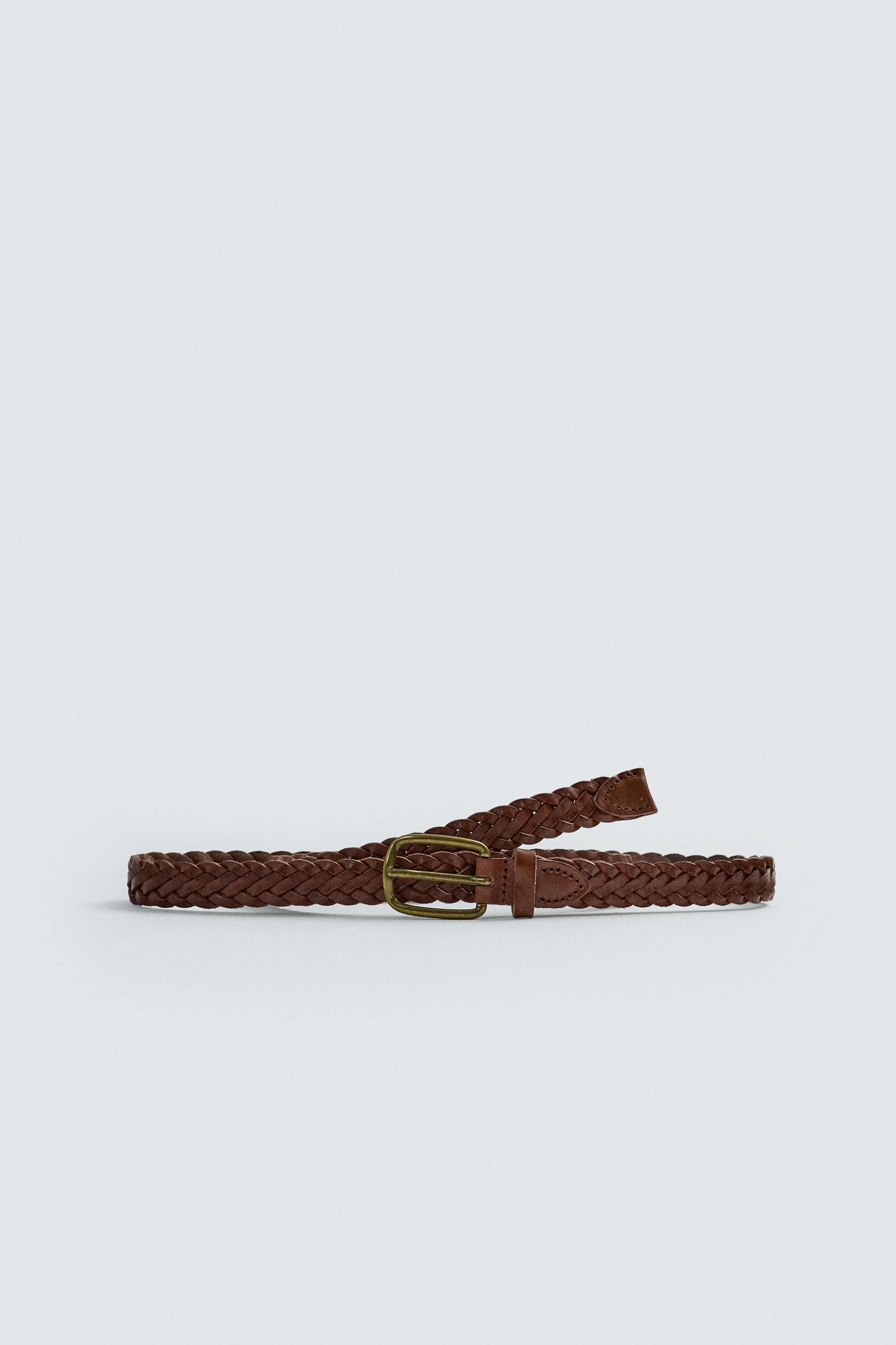 BRAIDED LEATHER BELT - Leather | ZARA United States