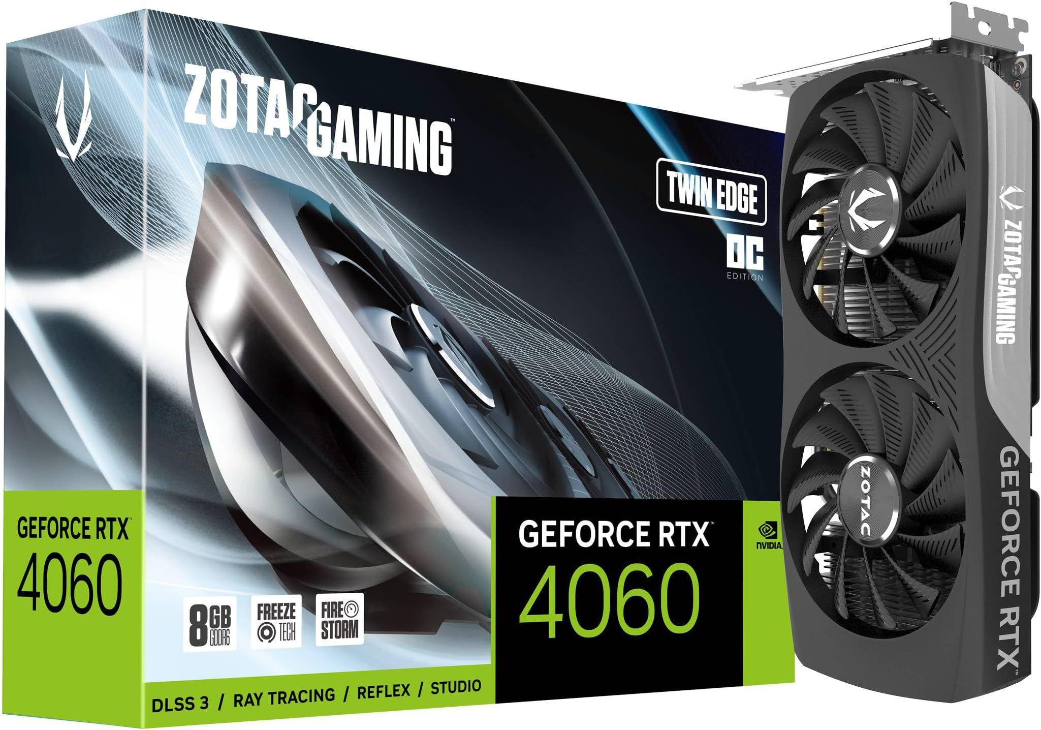 ZOTAC Gaming GeForce RTX 4060 Ti 8GB Twin Edge (front angle)